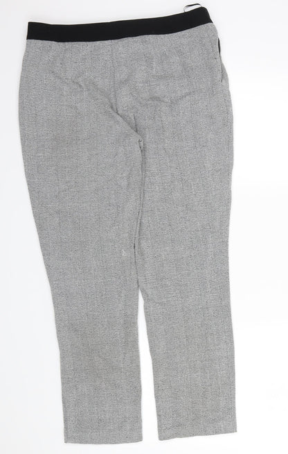 M&S Womens Grey Check  Dress Pants Trousers Size 12 L26 in