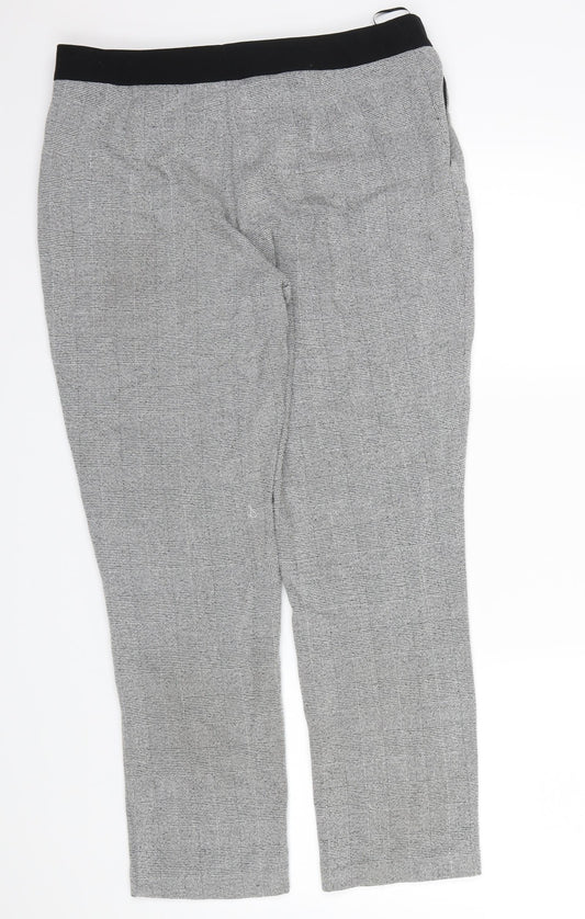 M&S Womens Grey Check  Dress Pants Trousers Size 12 L26 in