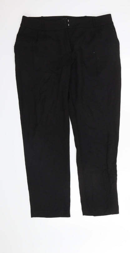 Oasis Womens Black   Trousers  Size 14 L28 in