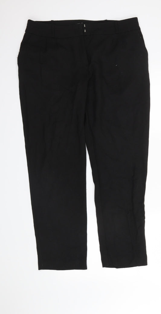 Oasis Womens Black   Trousers  Size 14 L28 in