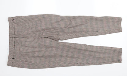Womens UK Size 14 M&S Regular Fit Dress Pants Brown Trousers