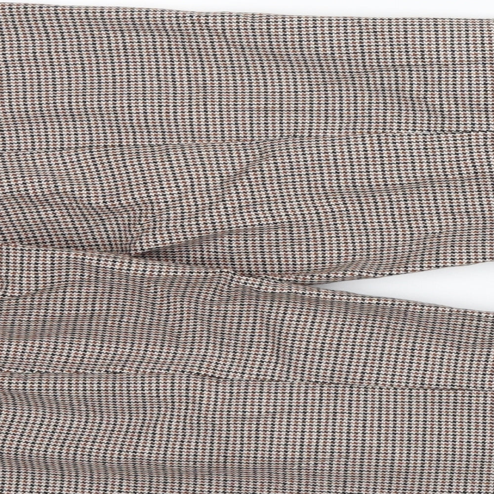Womens UK Size 14 M&S Regular Fit Dress Pants Brown Trousers