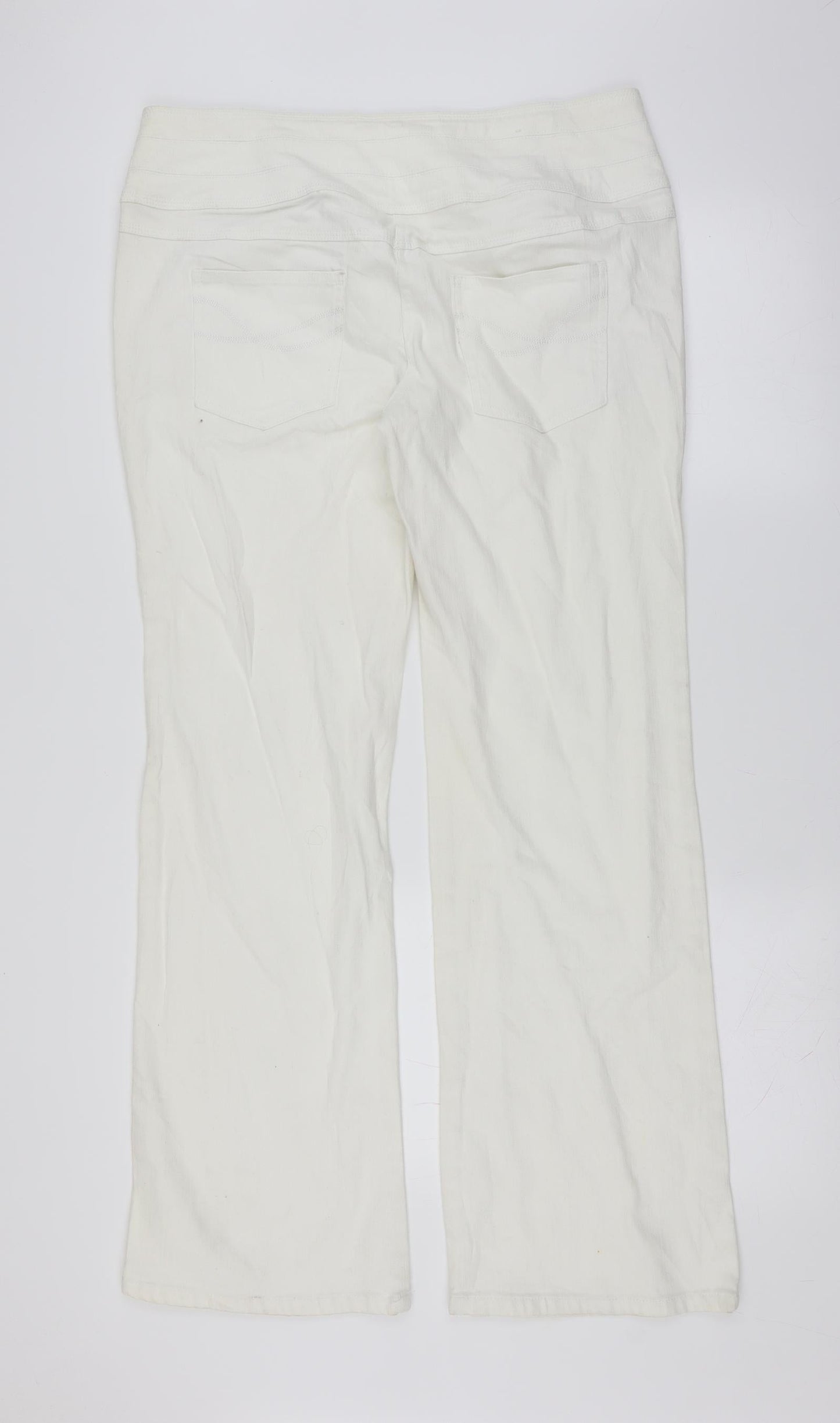 John Baner Womens White  Denim Bootcut Jeans Size 16 L31 in - Bootcut