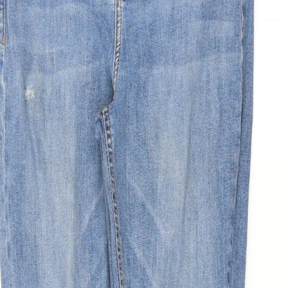 Topshop Womens Blue  Denim Skinny Jeans Size 28 in L32 in - Distressed