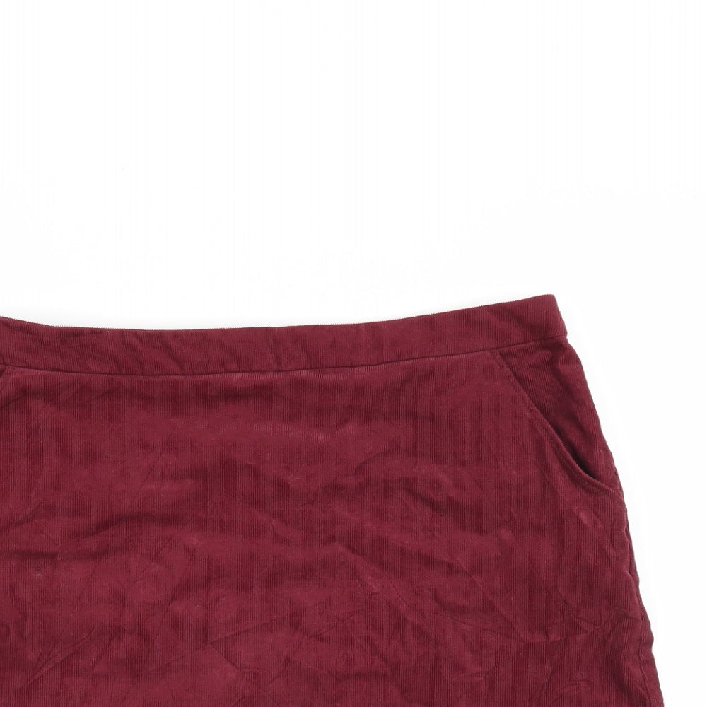 H&M Womens Purple  Corduroy A-Line Skirt Size 12
