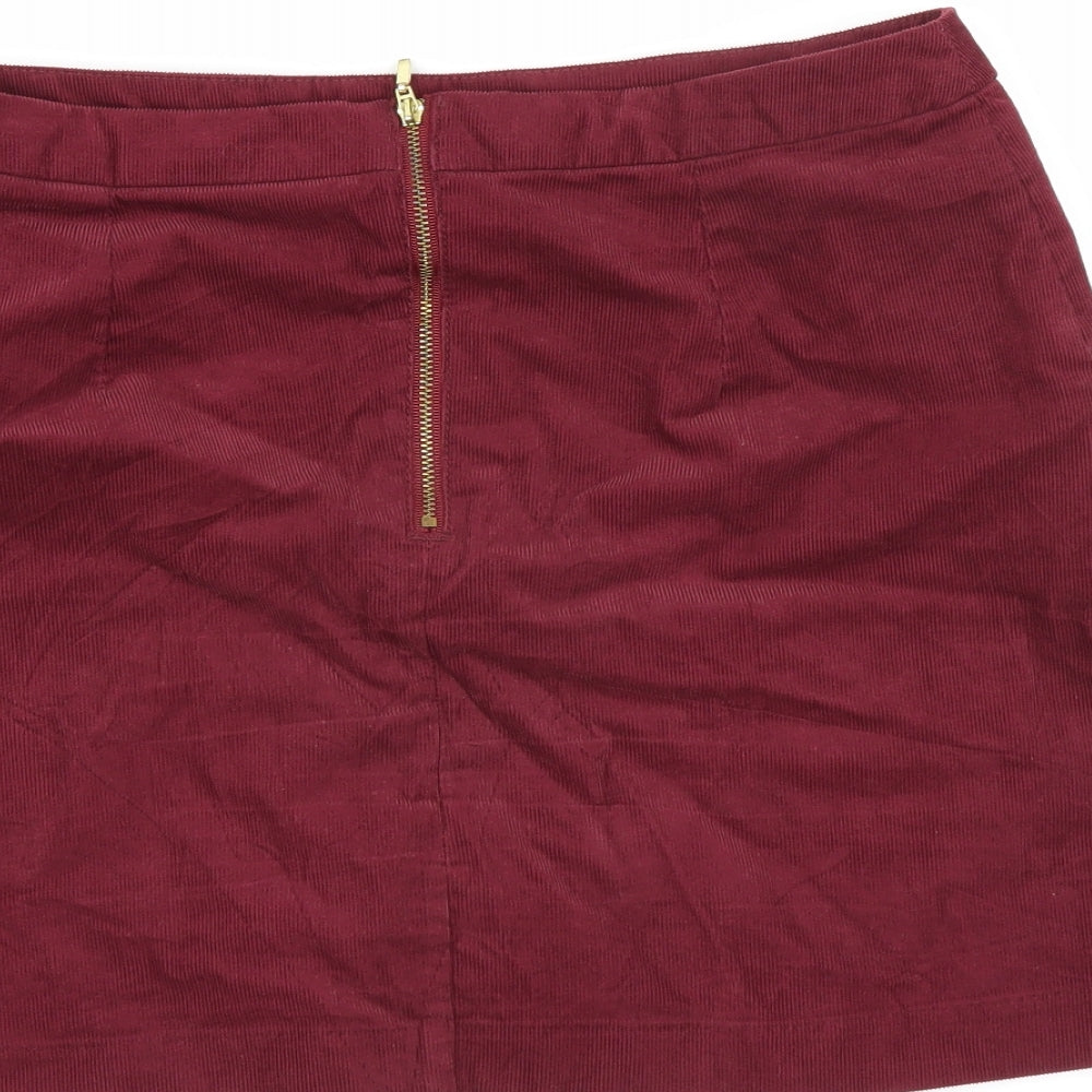 H&M Womens Purple  Corduroy A-Line Skirt Size 12