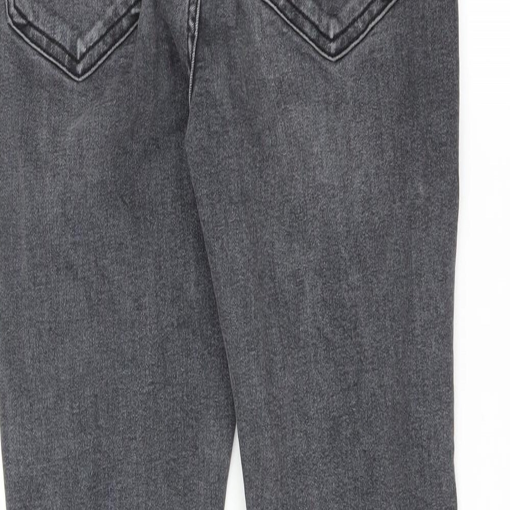 Topshop Womens Grey  Denim Skinny Jeans Size 28 in L30 in - Distressed
