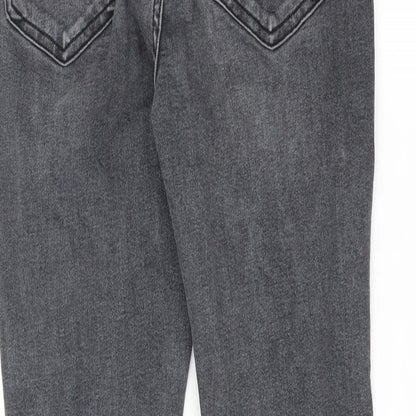 Topshop Womens Grey  Denim Skinny Jeans Size 28 in L30 in - Distressed
