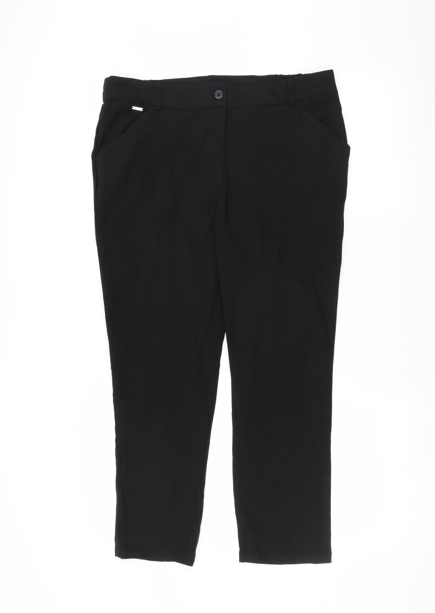 Womens UK Size 16 Damart Regular Fit  Black Trousers