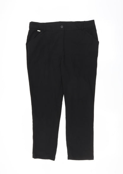Womens UK Size 16 Damart Regular Fit  Black Trousers