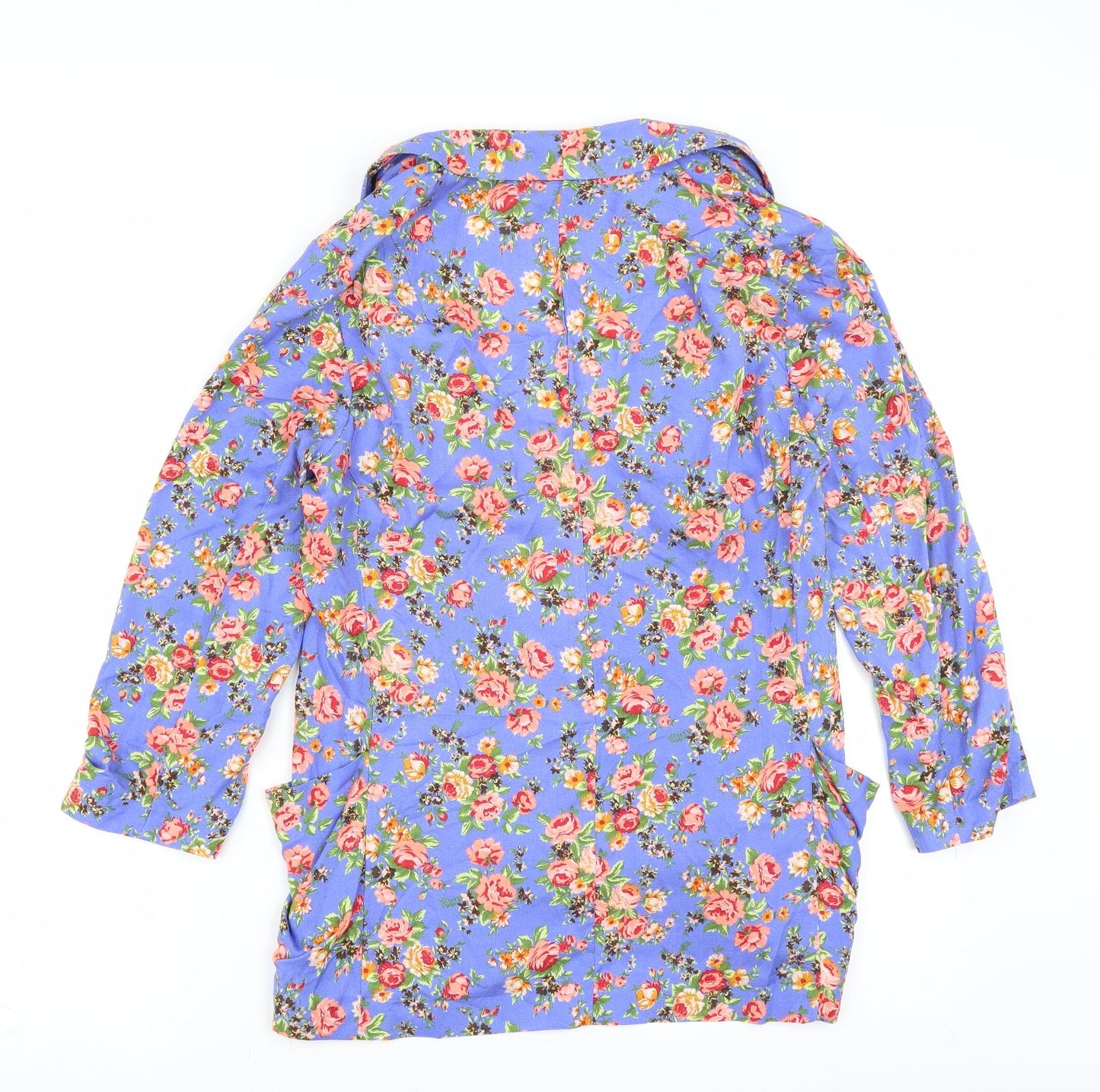 River Island Womens Blue Floral  Jacket Blazer Size 10
