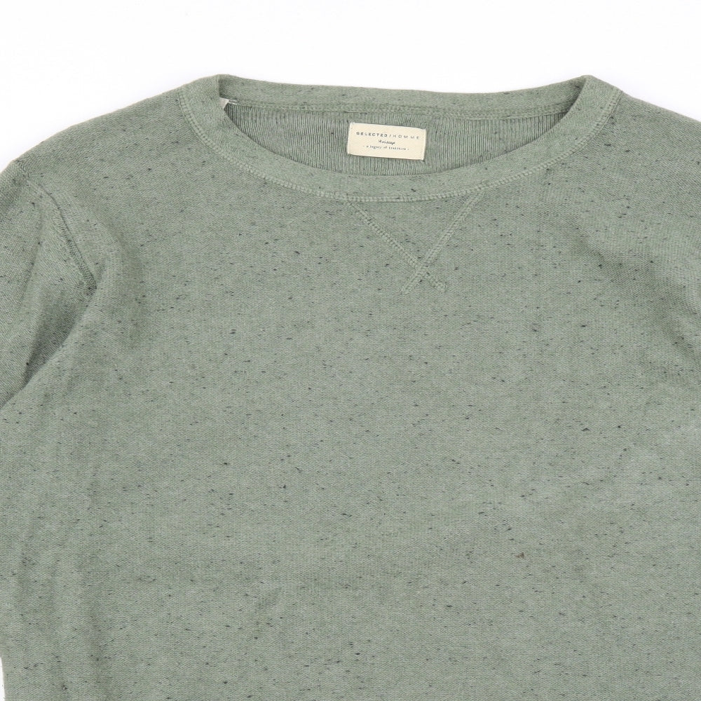 Mens UK Size S Selected Homme Green Pullover Sweatshirt