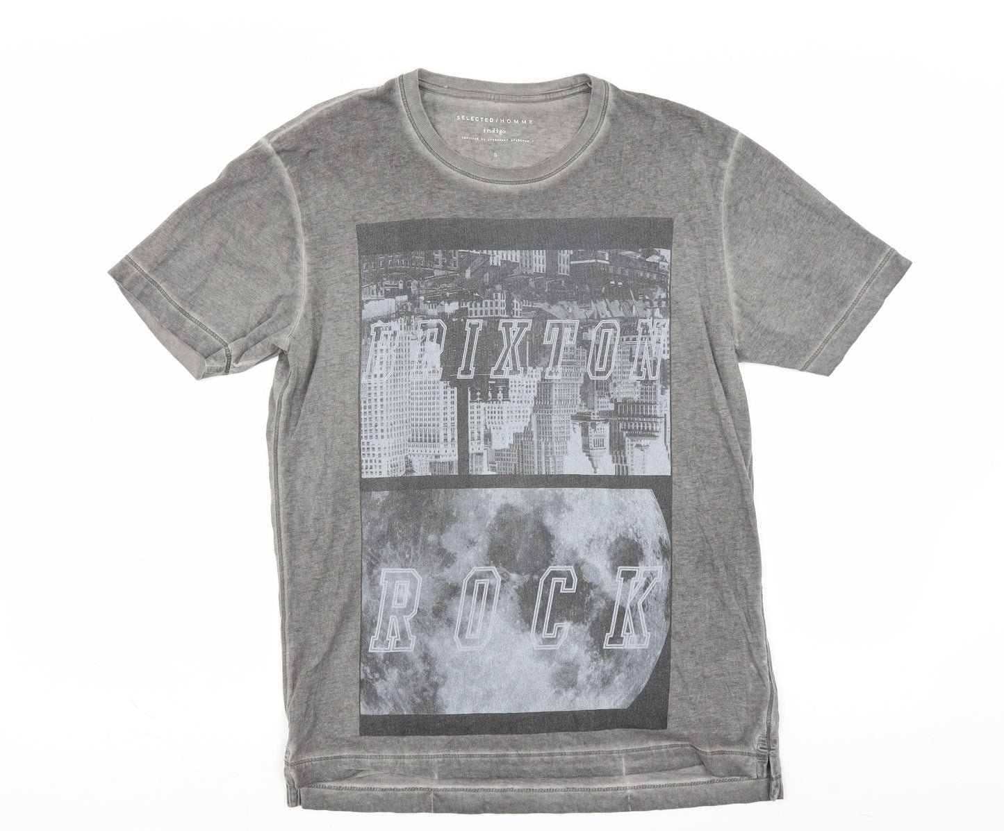 Indigo Mens Grey    T-Shirt Size S  - brixton
