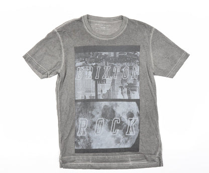 Indigo Mens Grey    T-Shirt Size S  - brixton