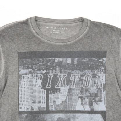 Indigo Mens Grey    T-Shirt Size S  - brixton