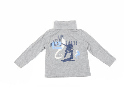 Lupilu Boys Grey   Basic T-Shirt Size 12-18 Months  - skate