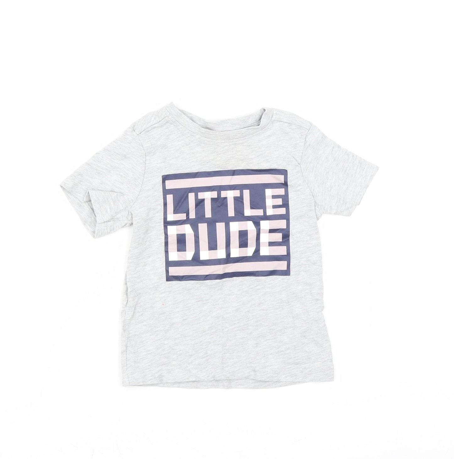 Nutmeg Baby Grey   Basic T-Shirt Size 12-18 Months  - little dude