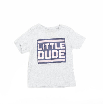 Nutmeg Baby Grey   Basic T-Shirt Size 12-18 Months  - little dude