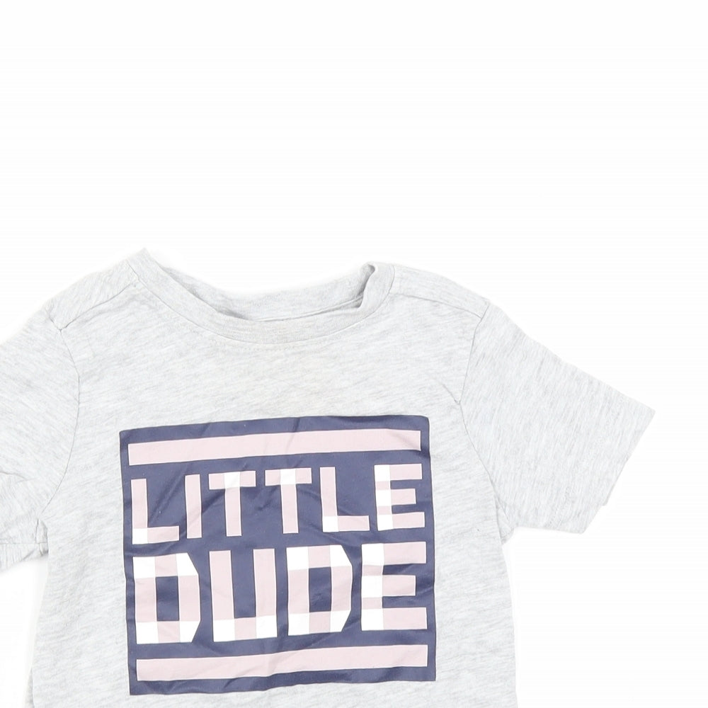 Nutmeg Baby Grey   Basic T-Shirt Size 12-18 Months  - little dude