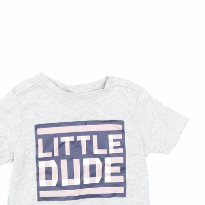Nutmeg Baby Grey   Basic T-Shirt Size 12-18 Months  - little dude