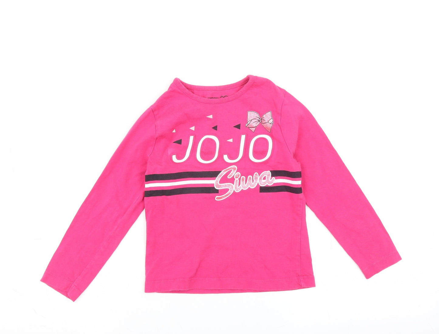 Jojo Siwa Girls Pink   Basic T-Shirt Size 5-6 Years  - jojo siva