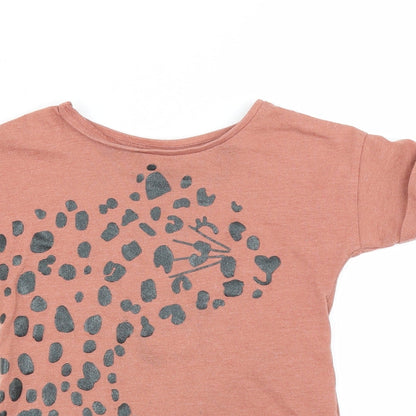Sainsburys Girls Brown   Basic T-Shirt Size 6 Years  - animal