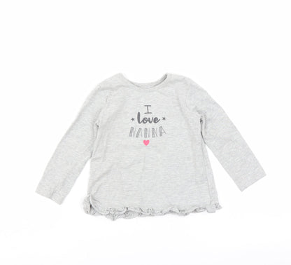 George Girls Grey   Basic T-Shirt Size 18-24 Months  - i love nanna