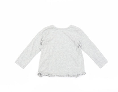 George Girls Grey   Basic T-Shirt Size 18-24 Months  - i love nanna