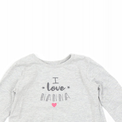 George Girls Grey   Basic T-Shirt Size 18-24 Months  - i love nanna