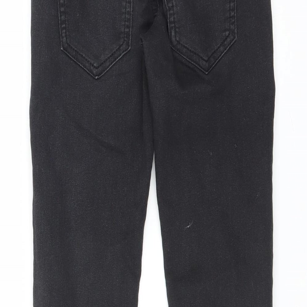 Blue Zoo Girls Black  Denim Skinny Jeans Size 7 Years - tie side leg detail
