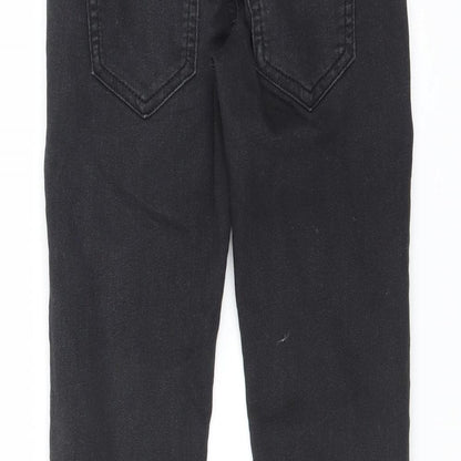 Blue Zoo Girls Black  Denim Skinny Jeans Size 7 Years - tie side leg detail