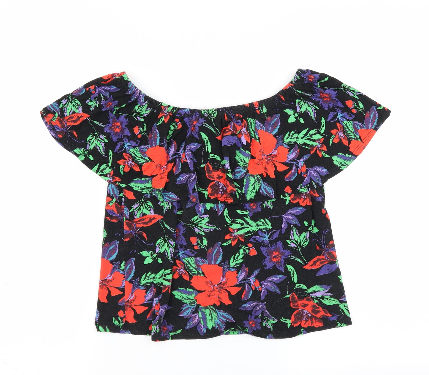 Primark Womens Black Floral  Basic Blouse Size 6