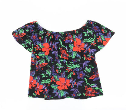 Primark Womens Black Floral  Basic Blouse Size 6