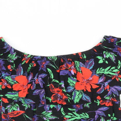 Primark Womens Black Floral  Basic Blouse Size 6
