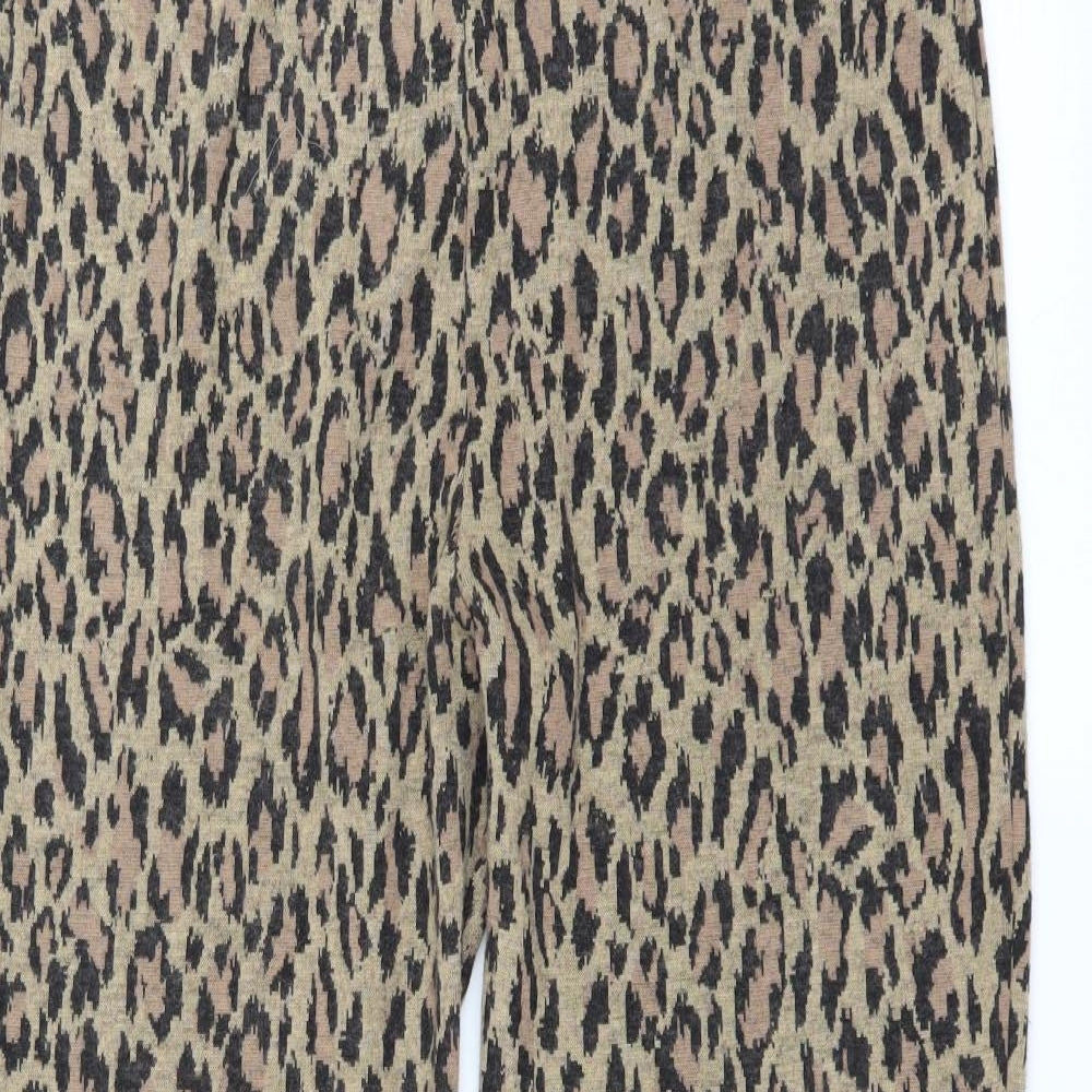 F&F Womens Brown Animal Print  Trousers  Size 14 L32 in - bootcut
