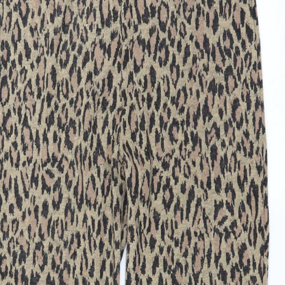 F&F Womens Brown Animal Print  Trousers  Size 14 L32 in - bootcut