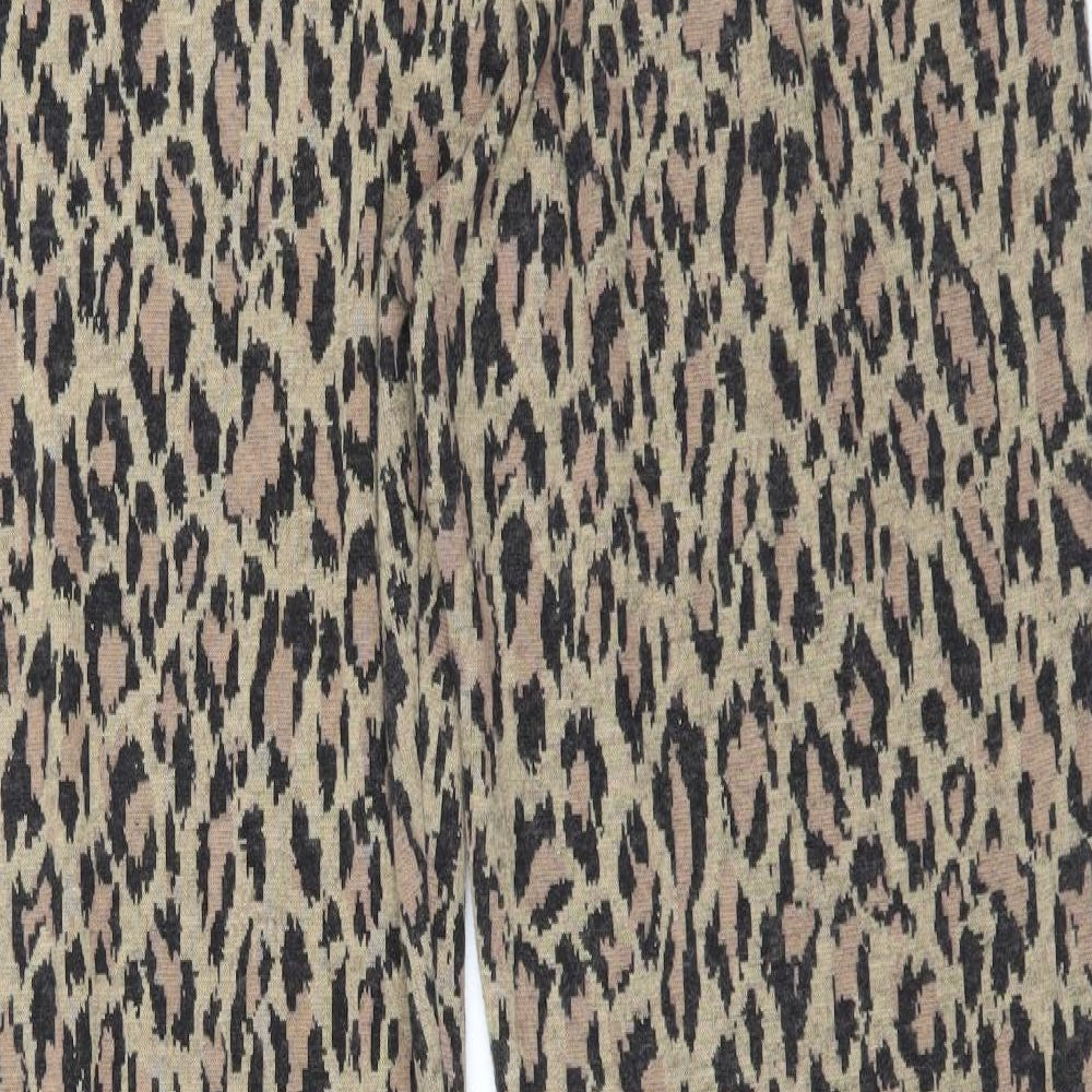 F&F Womens Brown Animal Print  Trousers  Size 14 L32 in - bootcut