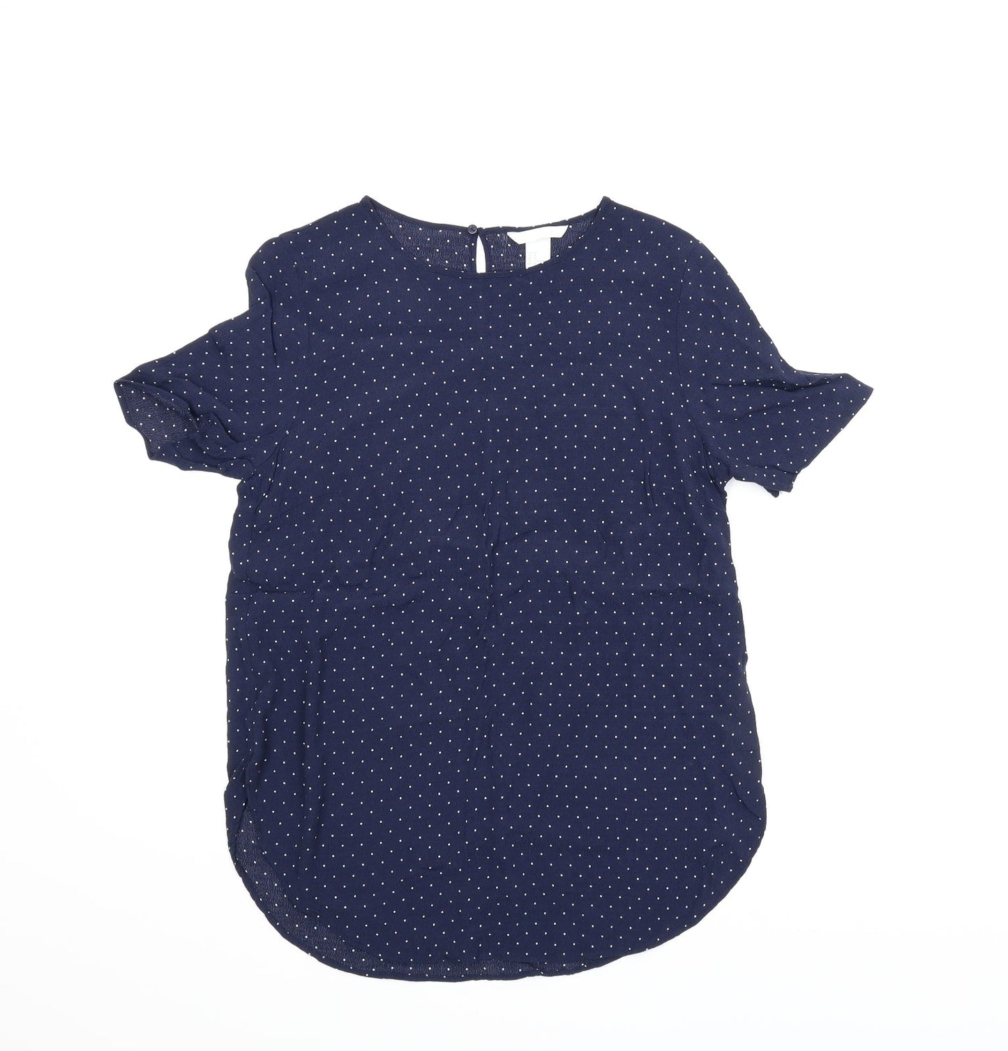 Womens UK Size 8 H&M Blue Basic Blouse