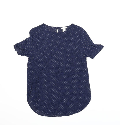 Womens UK Size 8 H&M Blue Basic Blouse