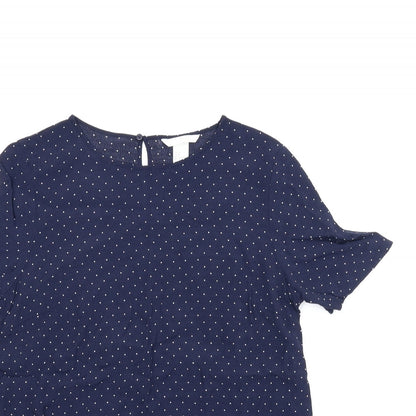 Womens UK Size 8 H&M Blue Basic Blouse