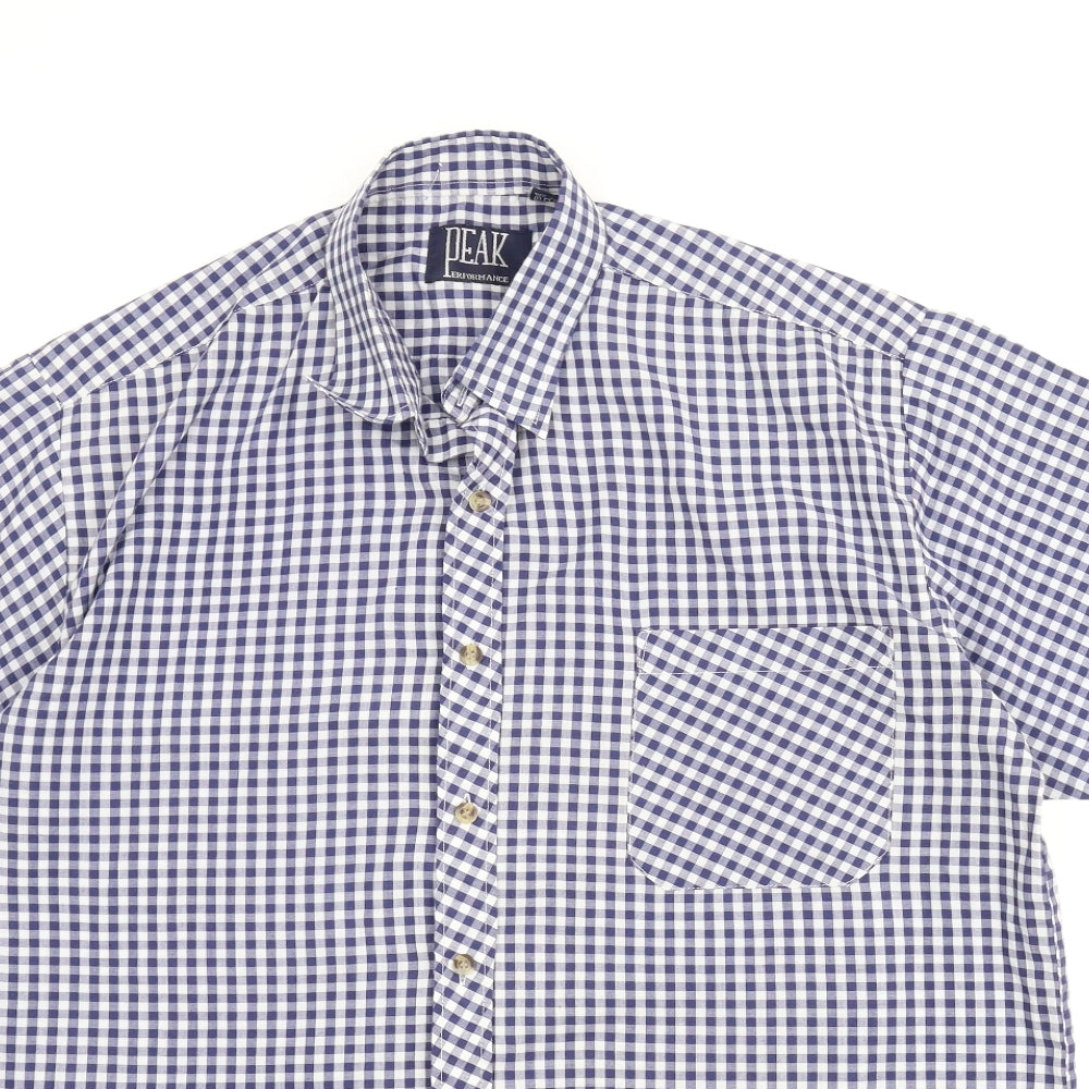 Mens UK Size L Peak Performance Blue  Button-Up Short Sleeve Casual Shirt