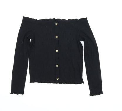 Primark Womens Black   Cropped Blouse Size 6