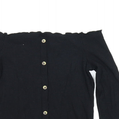 Primark Womens Black   Cropped Blouse Size 6