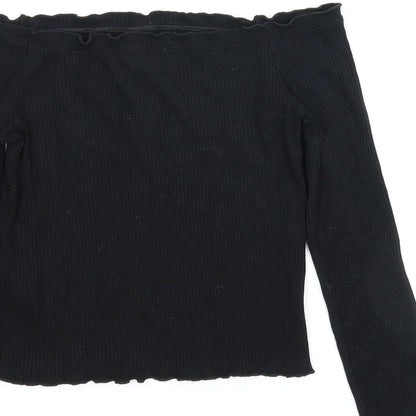Primark Womens Black   Cropped Blouse Size 6