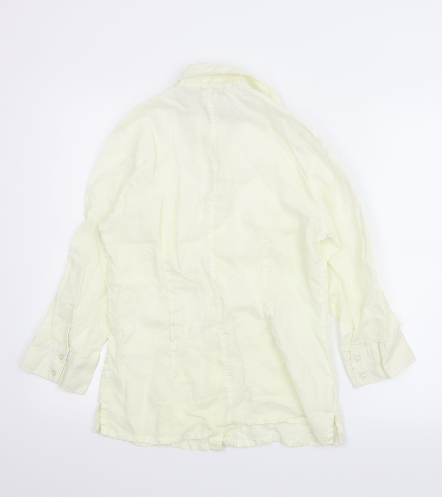 Womens UK Size M Zara Ivory Basic Button-Up