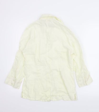 Womens UK Size M Zara Ivory Basic Button-Up