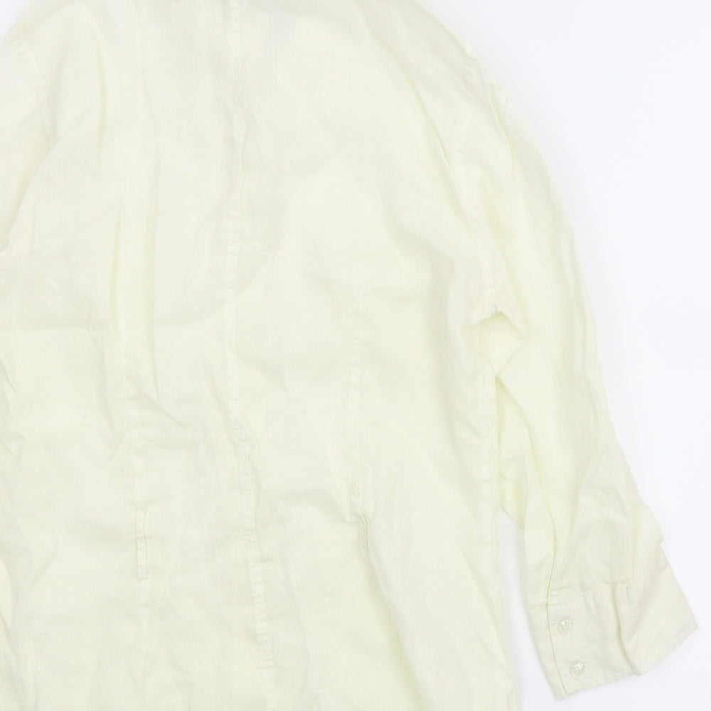 Womens UK Size M Zara Ivory Basic Button-Up