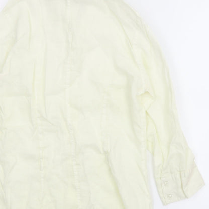 Womens UK Size M Zara Ivory Basic Button-Up