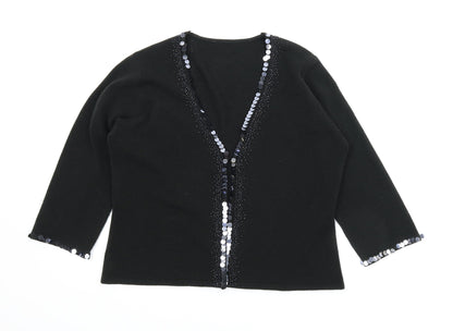 Preworn Womens Black   Cardigan Jumper Size M