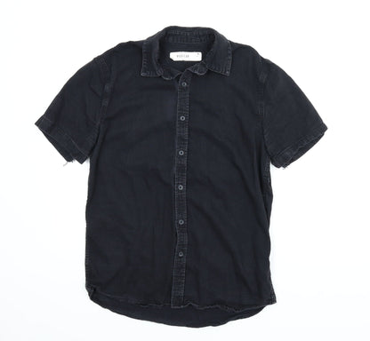 Topman Mens Black    Button-Up Size M